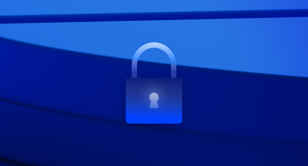 Blue lock on blue background